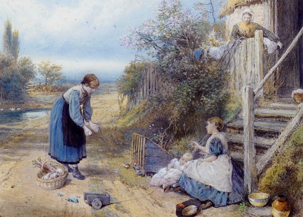 Myles Birket Foster Playing With Baby
