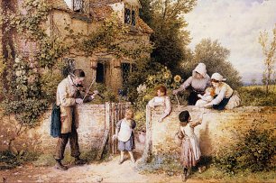 Myles Birket Foster The Itinerant Fiddler Wandbild