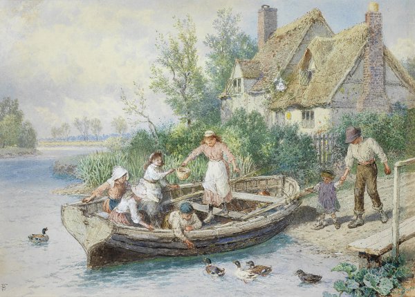 Myles Birket Foster The ferry Wandbild