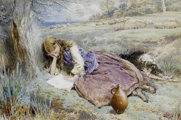 Myles Birket Foster The shepherdess Wandbild