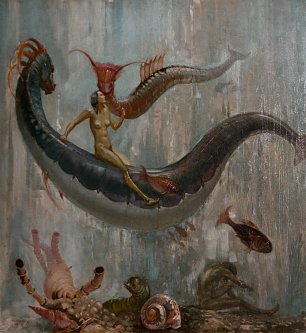Max Frey Unterwasserszene Wandbild