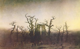 Caspar David Friedrich Abtei im Eichwald Wandbild