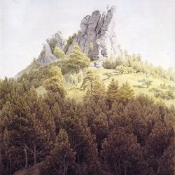 Caspar-David-Friedrich-Der-Heldstein-bei-Rathen-an-der-Elbe