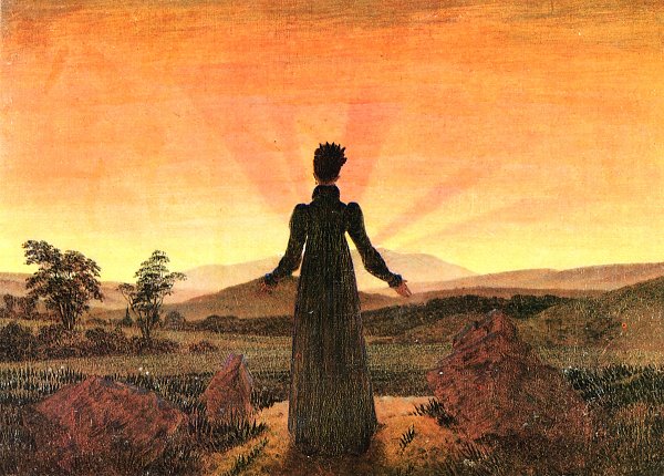 Caspar David Friedrich Frau vor untergehender Sonne Wandbild