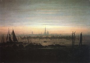 Caspar David Friedrich Greifswald im Mondschein Wandbild