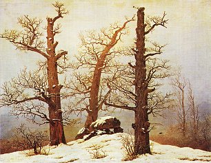 Caspar David Friedrich Huenengrab im Schnee Wandbild