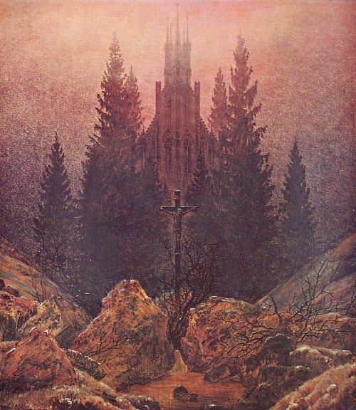 Caspar David Friedrich Kreuz im Gebirge Wandbild