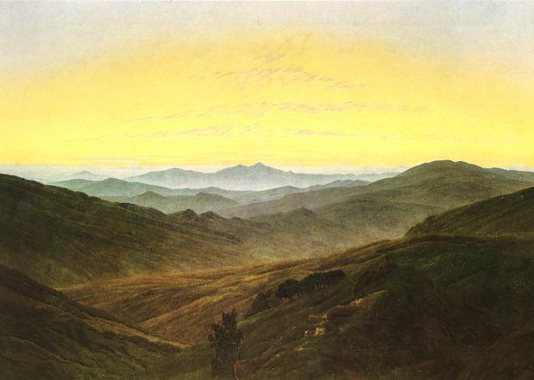 Caspar David Friedrich Landschaft im Charakter des boehmischen Mittelgebirges Wandbild