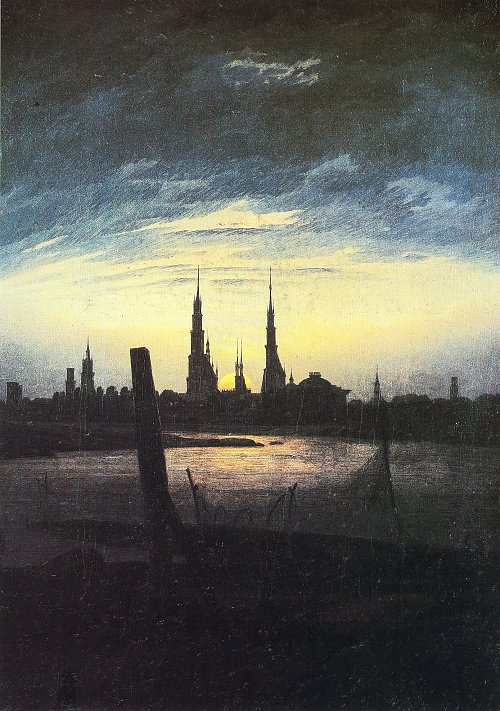 Caspar David Friedrich Stadt bei Mondaufgang Wandbild