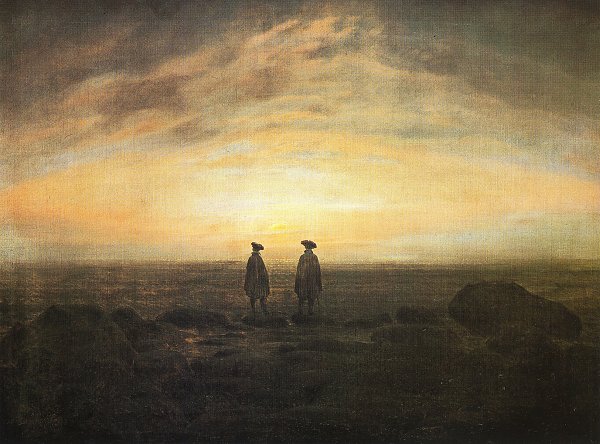 Caspar David Friedrich Zwei Maenner am Meer bei Mondaufgang Wandbild