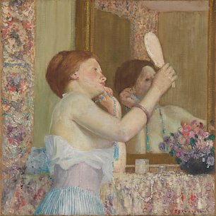 Frederick Carl Frieseke Frau mit einem Spiegel Wandbild