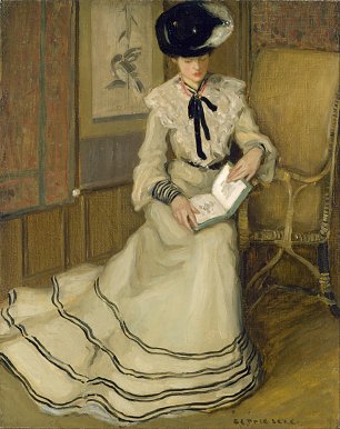 Frederick Carl Frieseke Lesendes Maedchen Wandbild