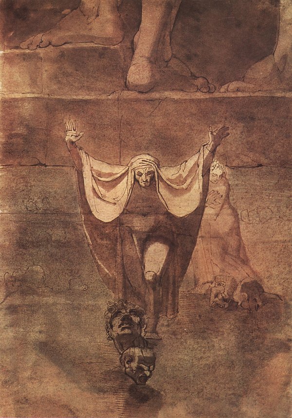 Johann Heinrich Fuessli Dante und Virgil auf dem Eis des Kozythus