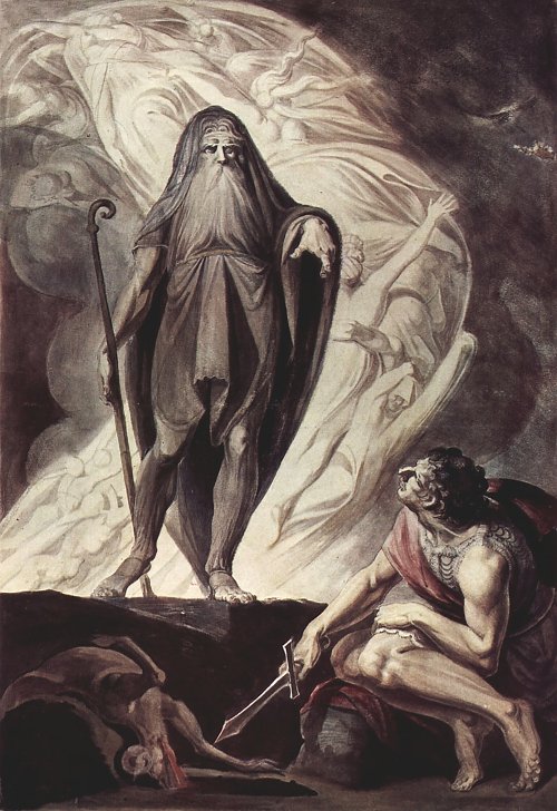 Johann Heinrich Fuessli Theresias erscheint dem Ulysseus Wandbild