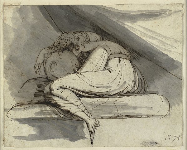 Johann Heinrich Fuessli Woman Sitting Curled up
