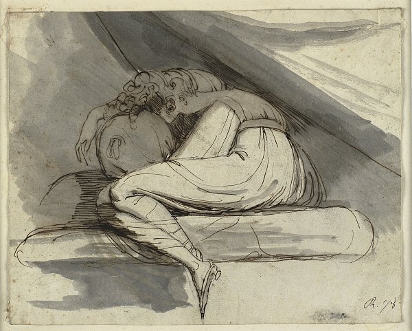 Johann Heinrich Fuessli Woman Sitting Curled up Wandbild