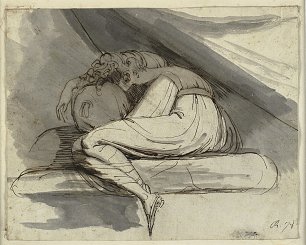 Johann Heinrich Fuessli Woman Sitting Curled up Wandbild