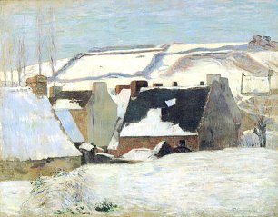 Paul Gauguin Bretonisches Dorf im Schnee Wandbild