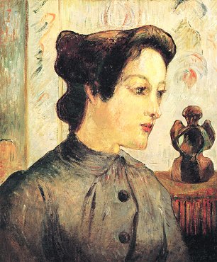 Paul Gauguin Frau mit Haarknoten Wandbild