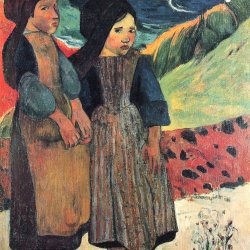 Paul-Gauguin-Kleine-Bretoninnen-am-Meer