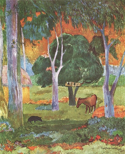 Paul Gauguin Landschaft auf La Dominique Wandbild