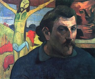 Paul Gauguin Selbstbildnis mit gelbem Christus Wandbild