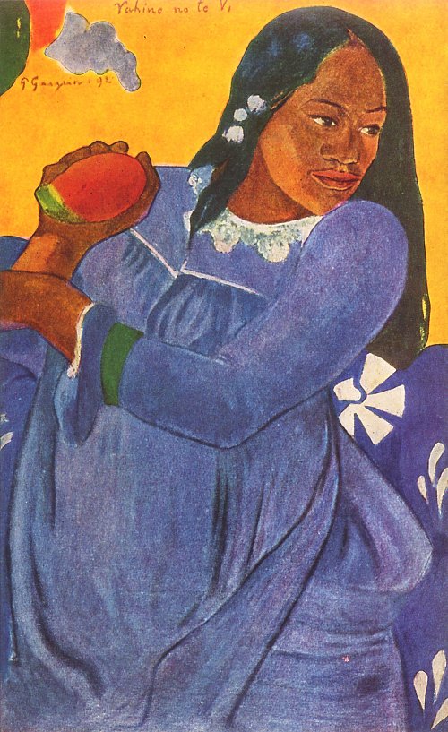 Paul Gauguin Tahiterin mit Mango Wandbild