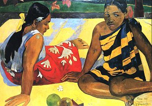 Paul Gauguin Zwei Frauen auf Tahiti Wandbild