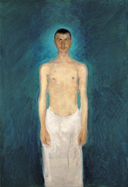 Richard Gerstl Selbstbildnis als Halbakt Wandbild
