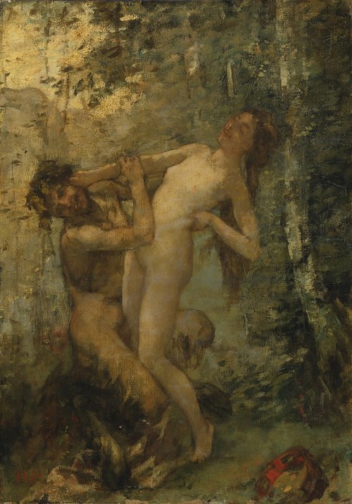 Henri Gevex Satyre et Baccante Wandbild