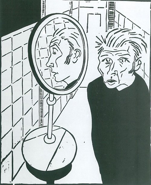 Walter Gramatte Der Mann am Spiegel Wandbild