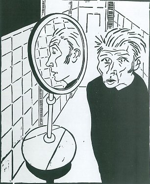 Walter Gramatte Der Mann am Spiegel Wandbild