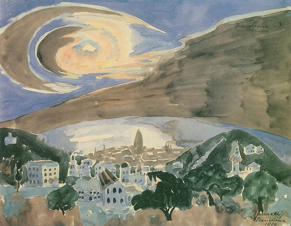 Walter Gramatte Mond ueber Barcelona Wandbild