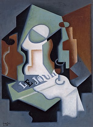 Juan Gris Botella y frutero Wandbild