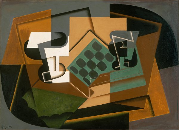 Juan Gris Chessboard Glass and Dish Wandbild