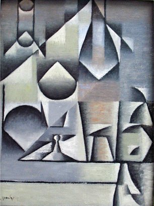 Juan Gris Glas und Flaschen Wandbild