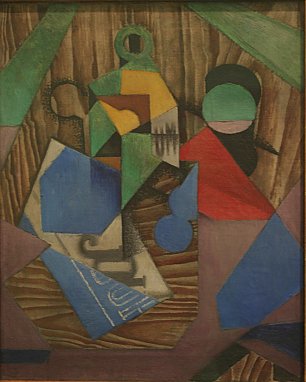 Juan Gris La Bouteille de rhum et le journal Wandbild