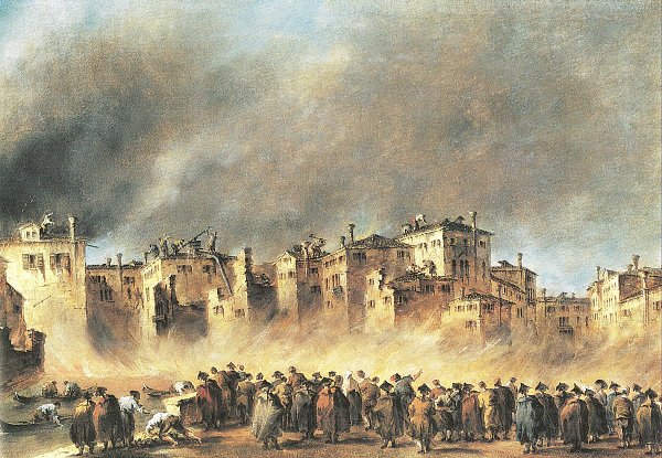 Francesco Guardi Der Brand im Quartier von S Marcuola Wandbild