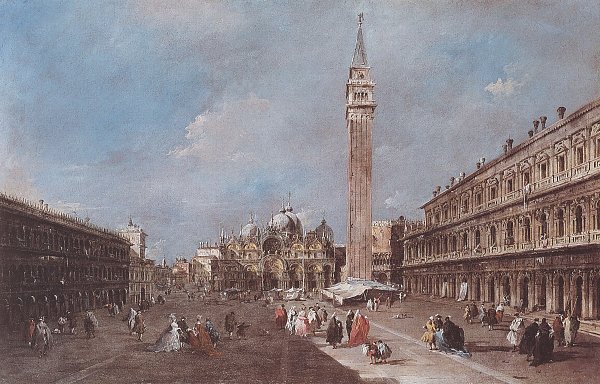 Francesco Guardi Der Markusplatz mit der Basilika und dem Campanile Wandbild