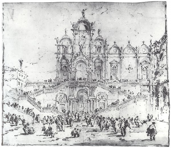 Francesco Guardi Die Schule von San Marco dekoriert fuer die paepstliche Segnung um 1782 Wandbild