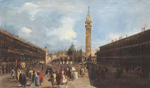 Francesco Guardi Markusplatz mit der Basilika un dem Campanile Wandbild