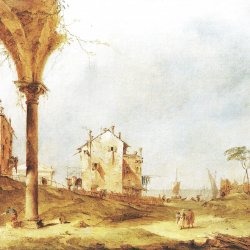 Francesco-Guardi-Phantasielandschaft-mit-Bauwerken-an-der-Lagune