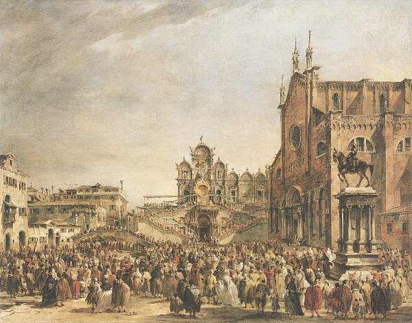 Francesco Guardi Pius VI segnet das Volk auf dem Platz San Zanipolo Wandbild