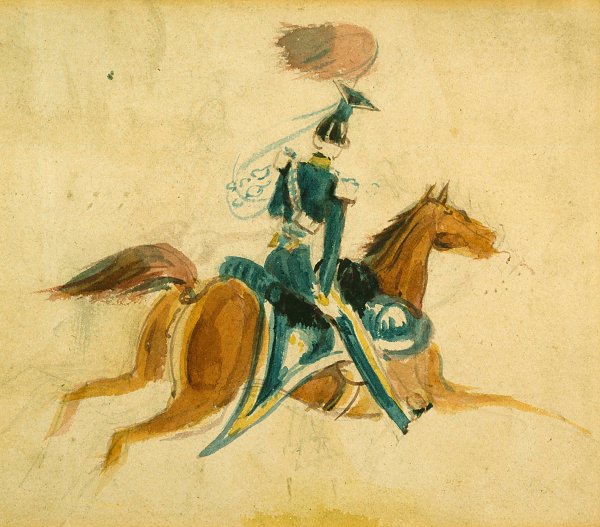 Constantin Guys Man on horseback Wandbild