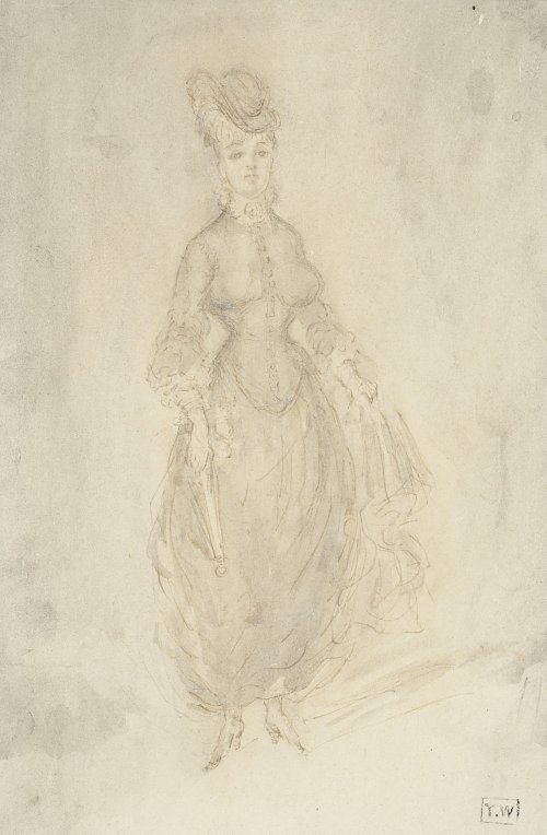 Constantin Guys Standing Woman Wandbild