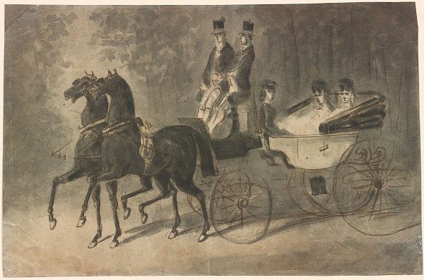 Constantin Guys Women in a Carriage Wandbild