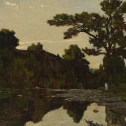 Henri-Harpignies-A-river-scene