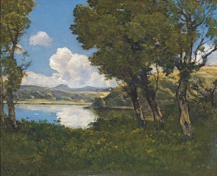 Henri Harpignies Au bord du lac Wandbild