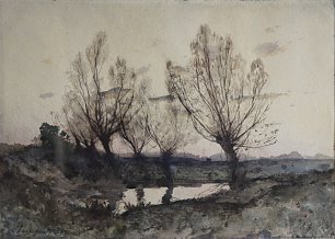 Henri Harpignies Bords de Riviere Wandbild