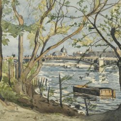Henri-Harpignies-Le-Pont-du-Carrousel-sur-la-Seine